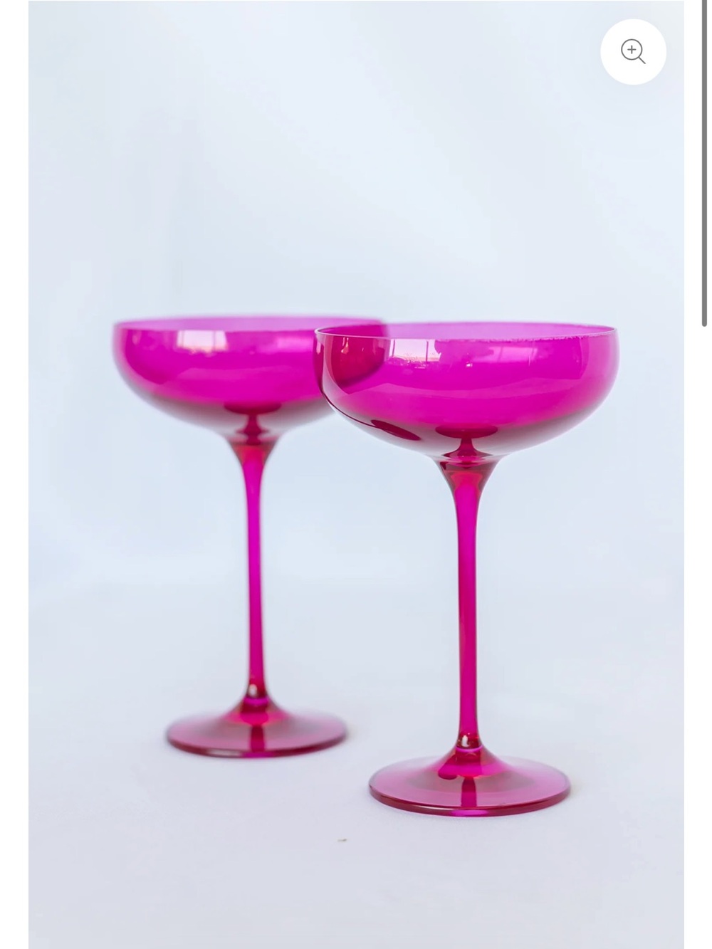 Estelle colored champagne coupe stemware glasses - set of 2 (Fuchsia) New